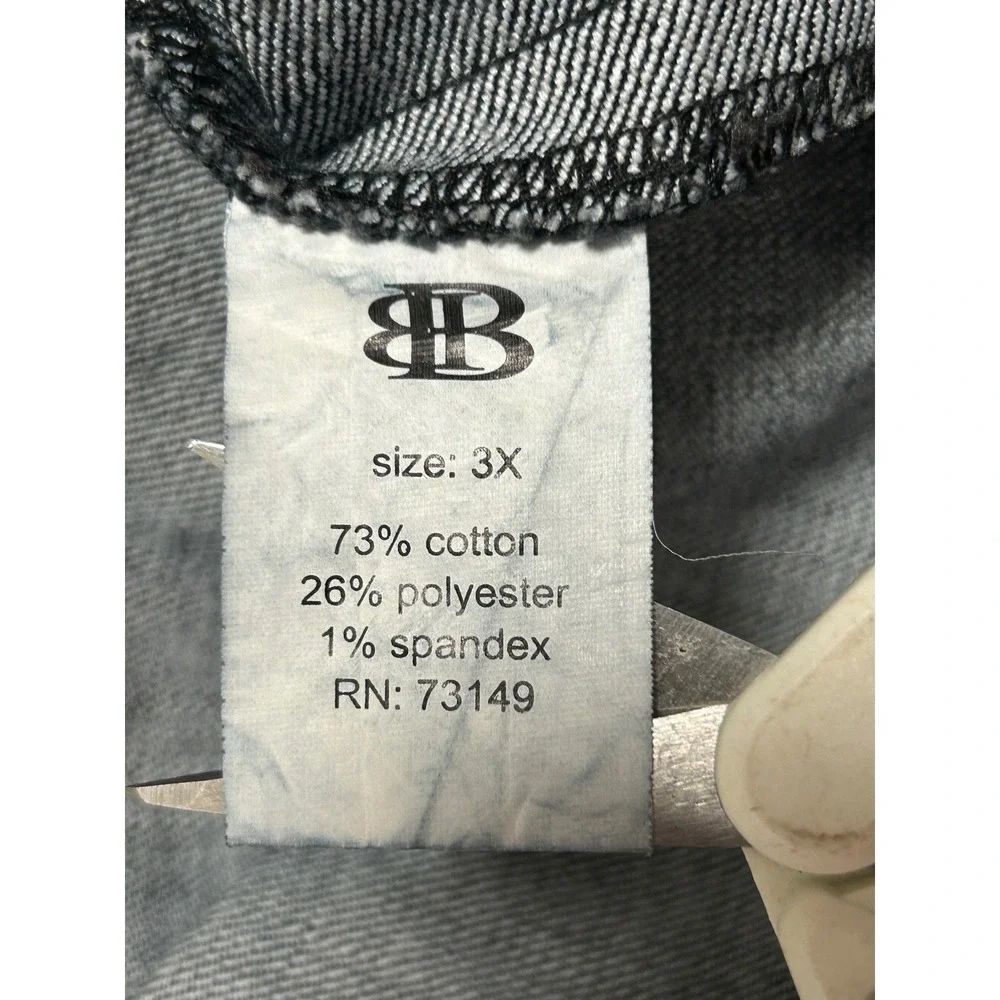 Boom Boom Boom Womens 3X Blue Denim Double Breasted Blazer Jacket - IW
